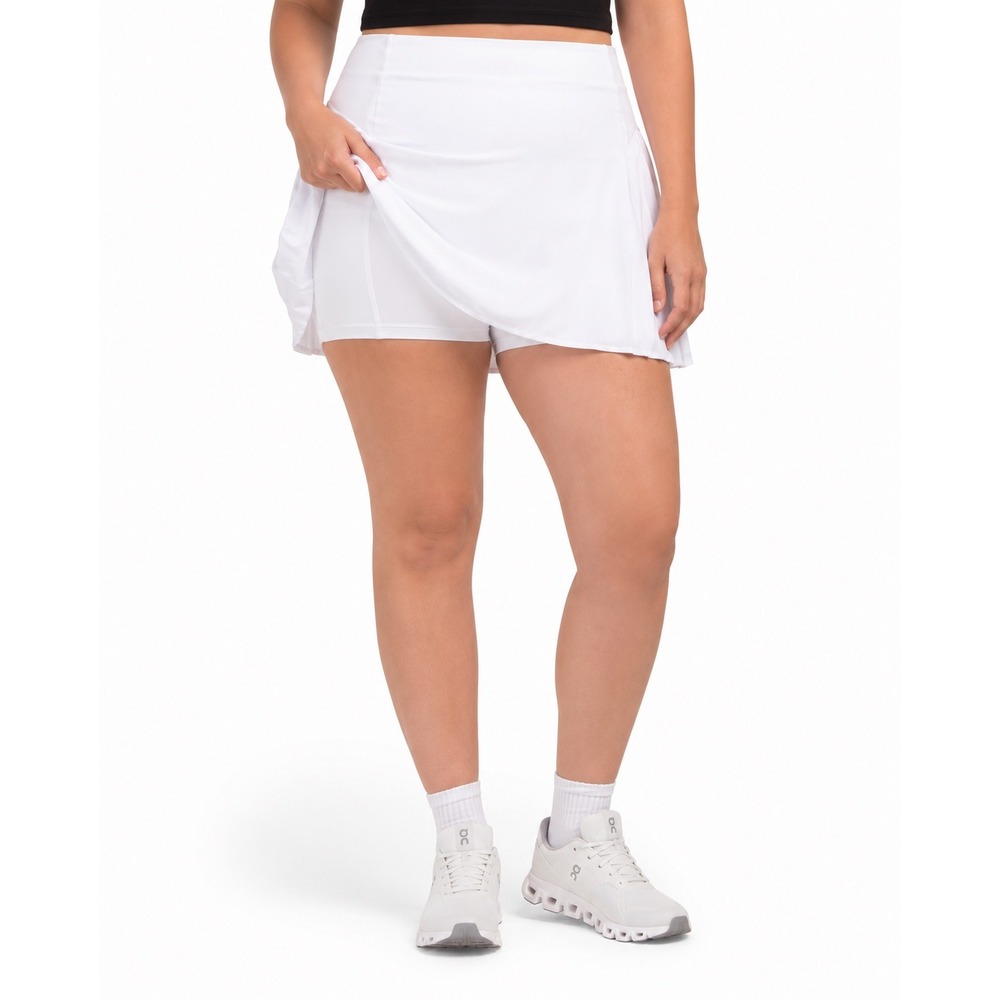 NWT Spanx Get Moving White Pleated Skort Skirt 1X Tennis Golf Pickleball Pocket